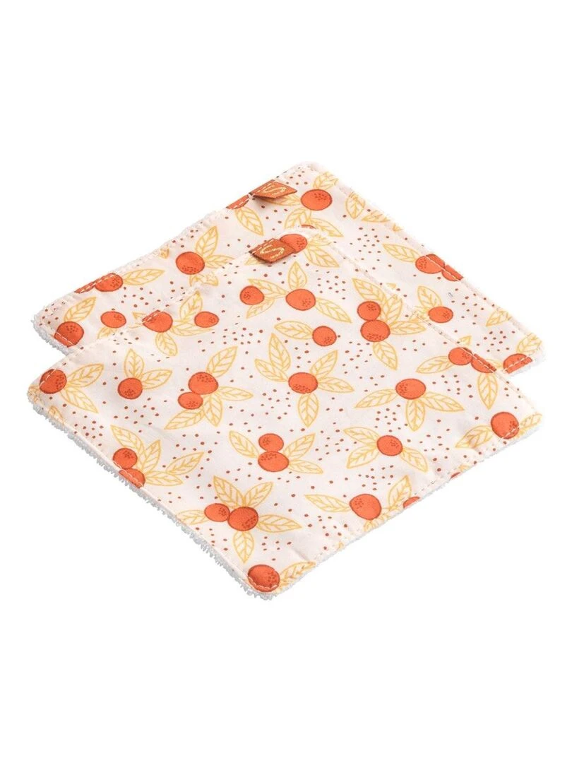 Trousse de toilette + 6 carrées éponge Esmée   Jaune