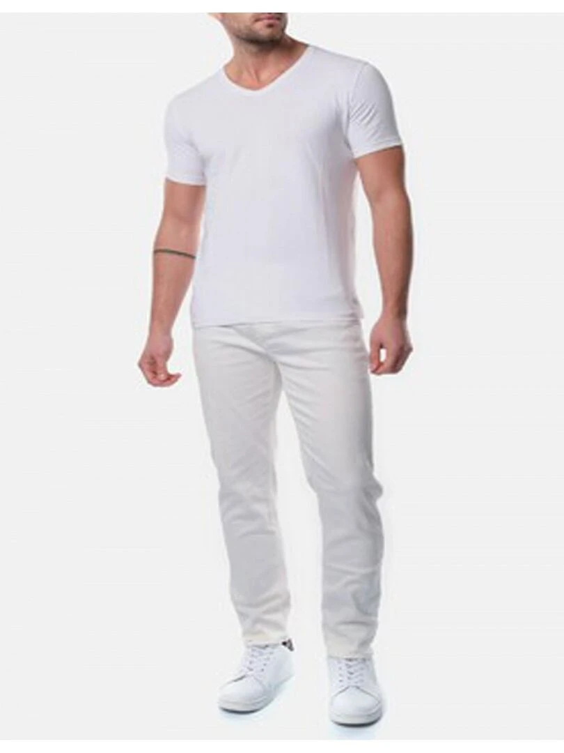 Pantalon Chino Kebello Blanc Blanc