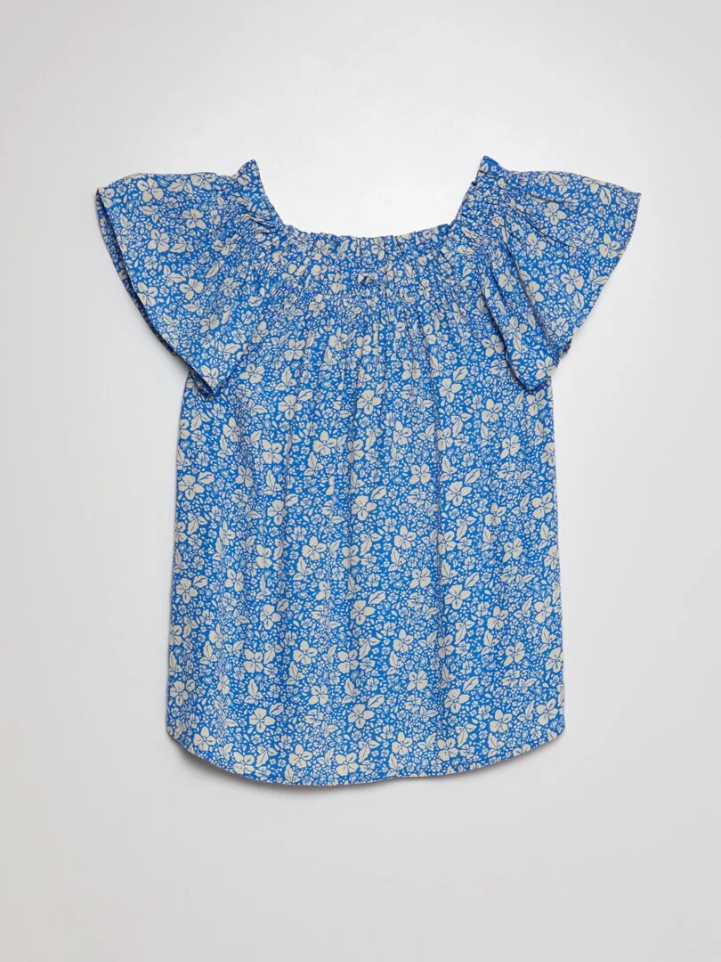 Blouse fluide imprimée So Easy Bleu blanc