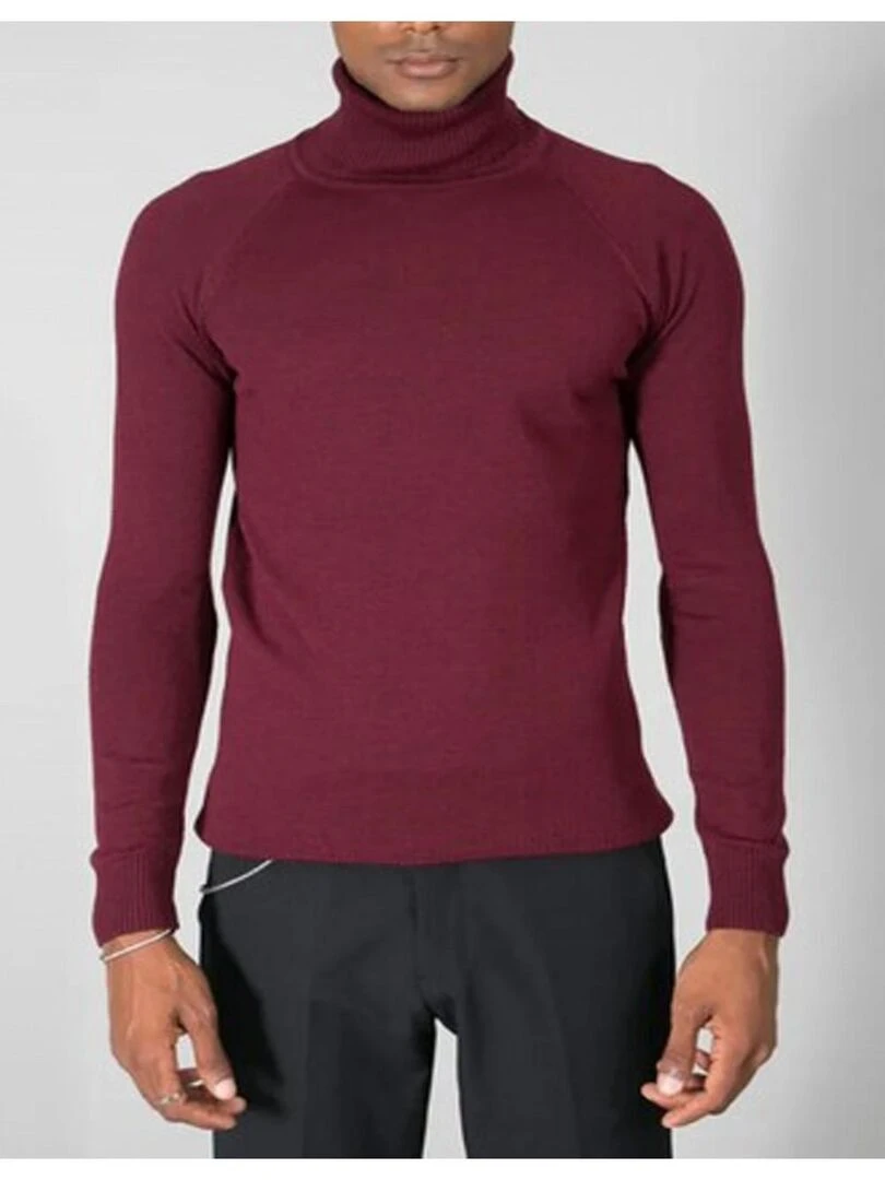 Pull col roulé Kebello Bordeaux