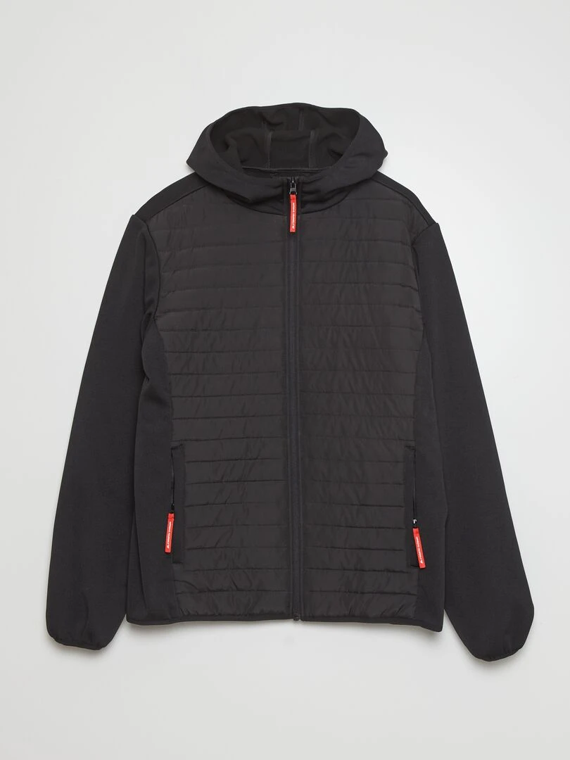 Blouson de sport bi matière noir
