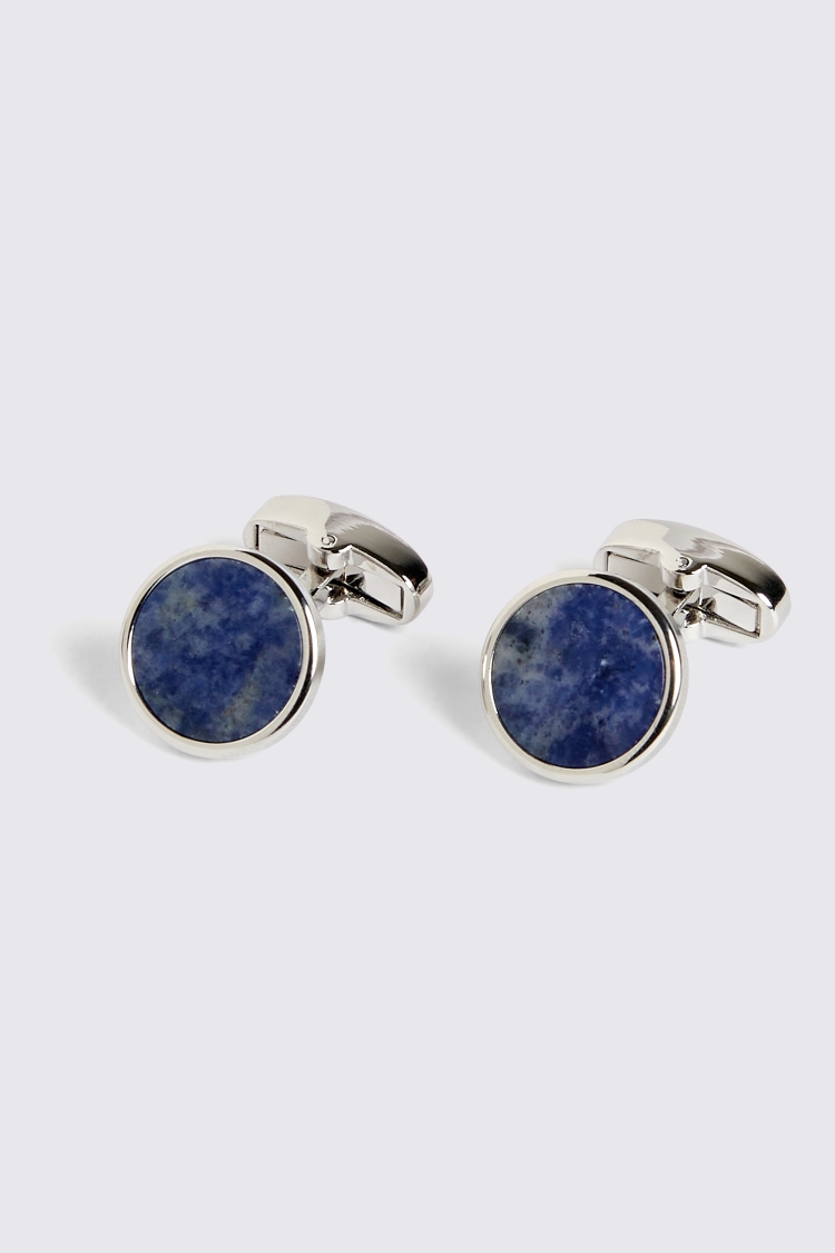 Blue Aventurine Stone Round Cufflinks Buy Online at Moss