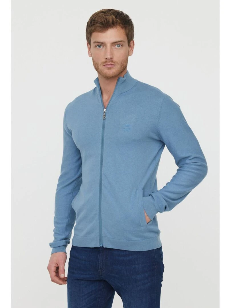 Lee Cooper Gilet manches longues coton regular CELIUS Gris Bleu