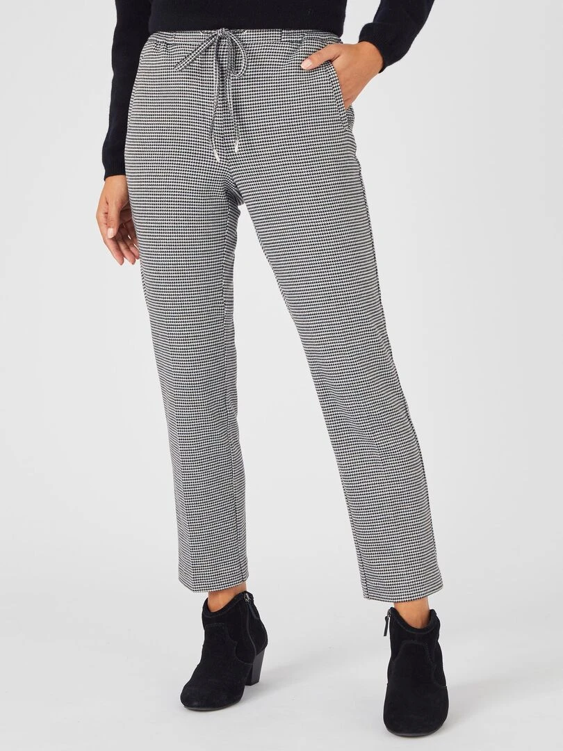 Pantalon 7/8ème enfilable maille milano stretch Damart Noir Blanc