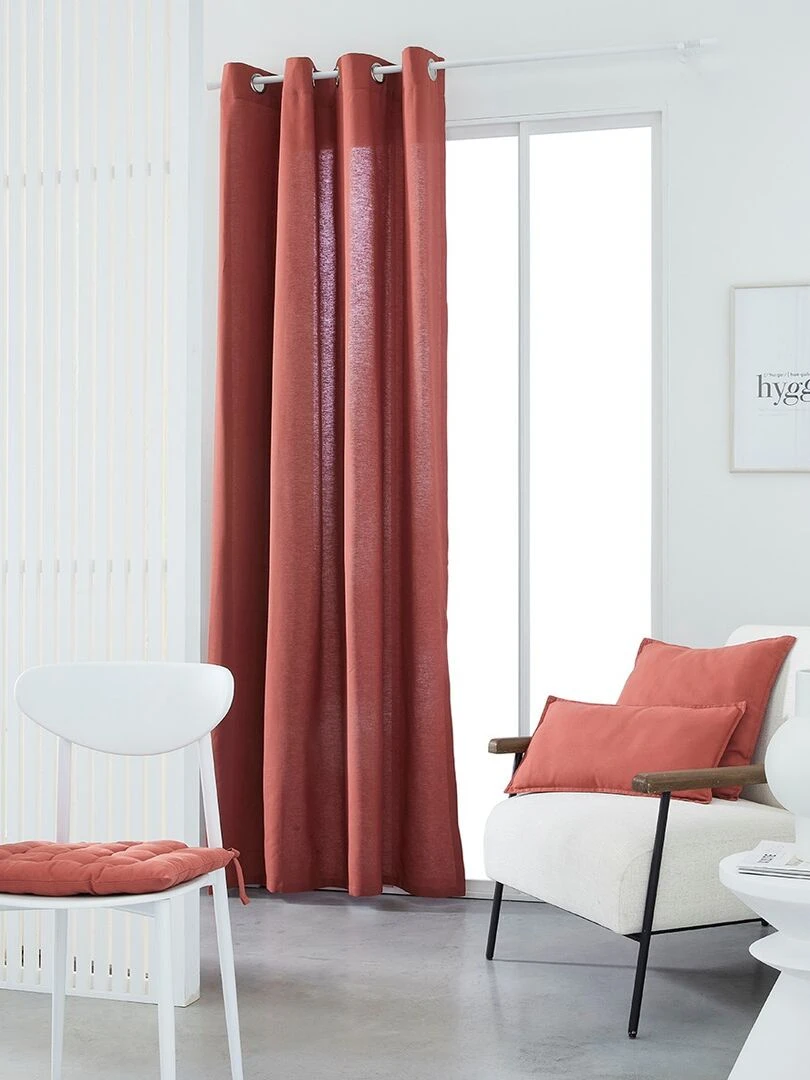 Rideau oeillets 'ESSENTIAL PANAMA' 'TODAY'   Rouge