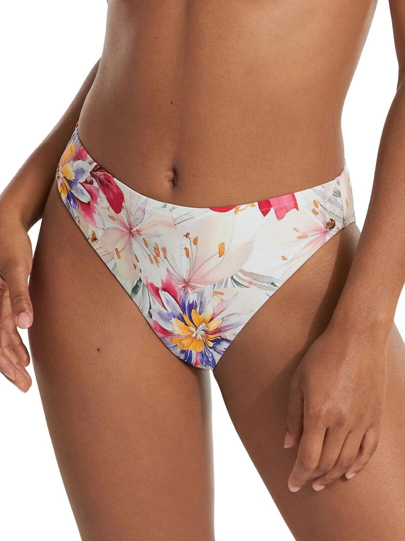 Bas maillot slip de bain échancré taille haute Tunis Blanc
