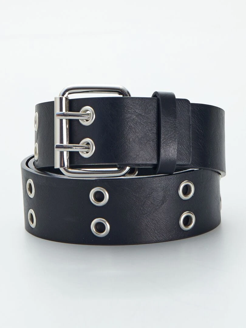 Ceinture avec œillets fantaisie noir