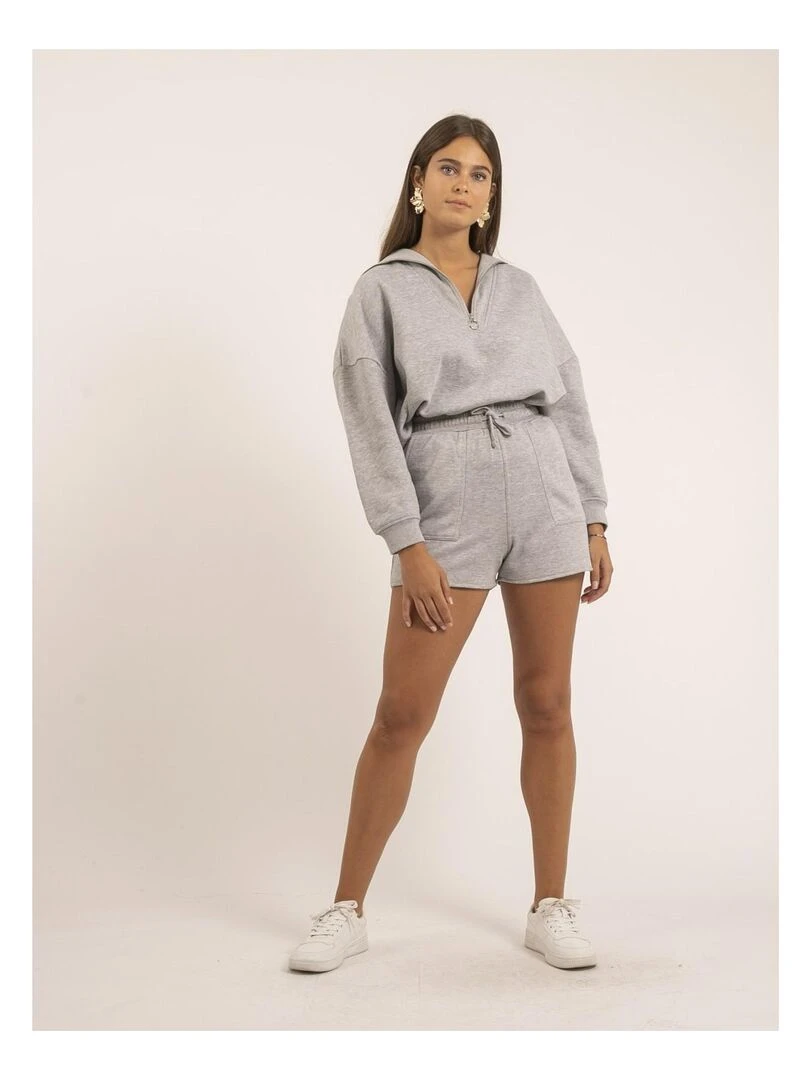 Short molleton XONARA   Gris