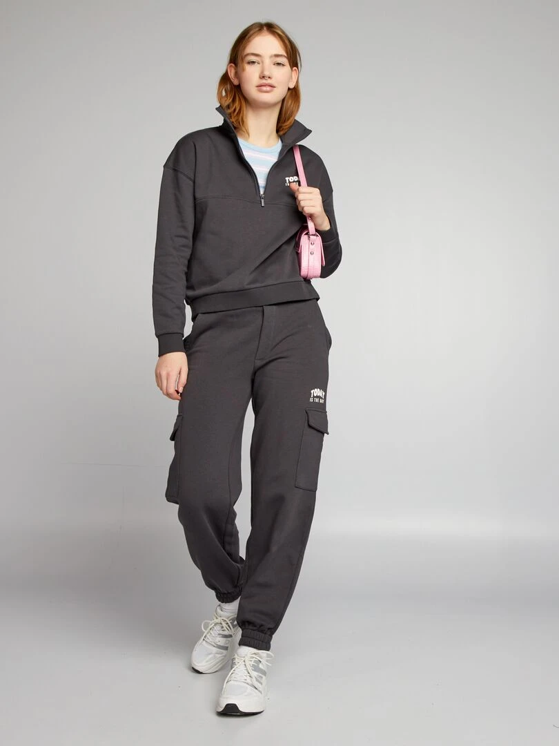 Sweat camionneur en molleton   Gris foncé