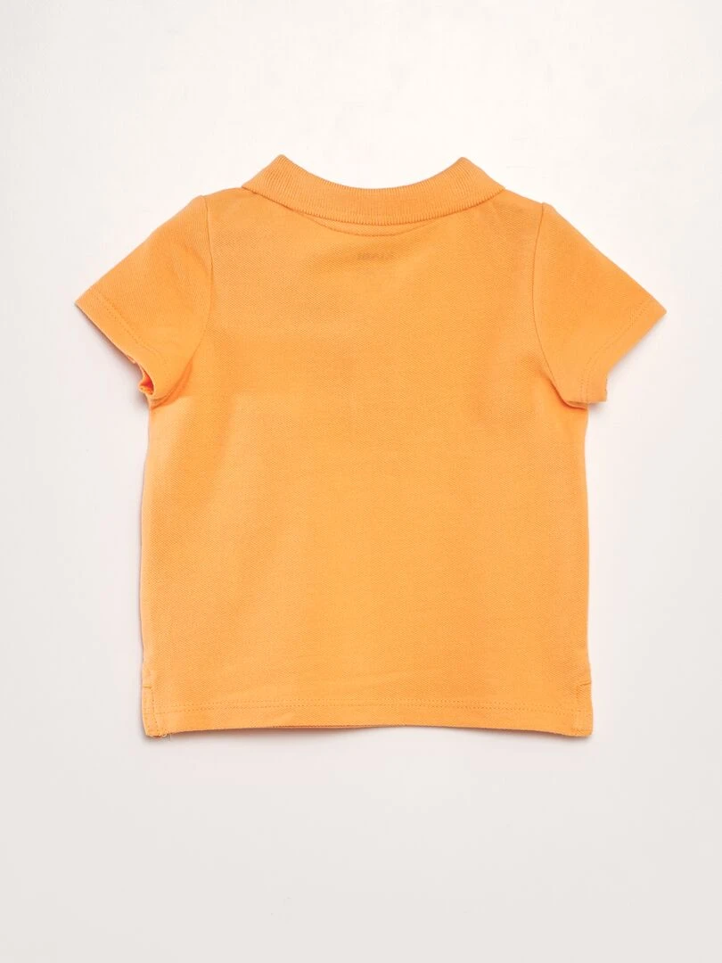 Polo en piqué de coton 'palmier'   Orange