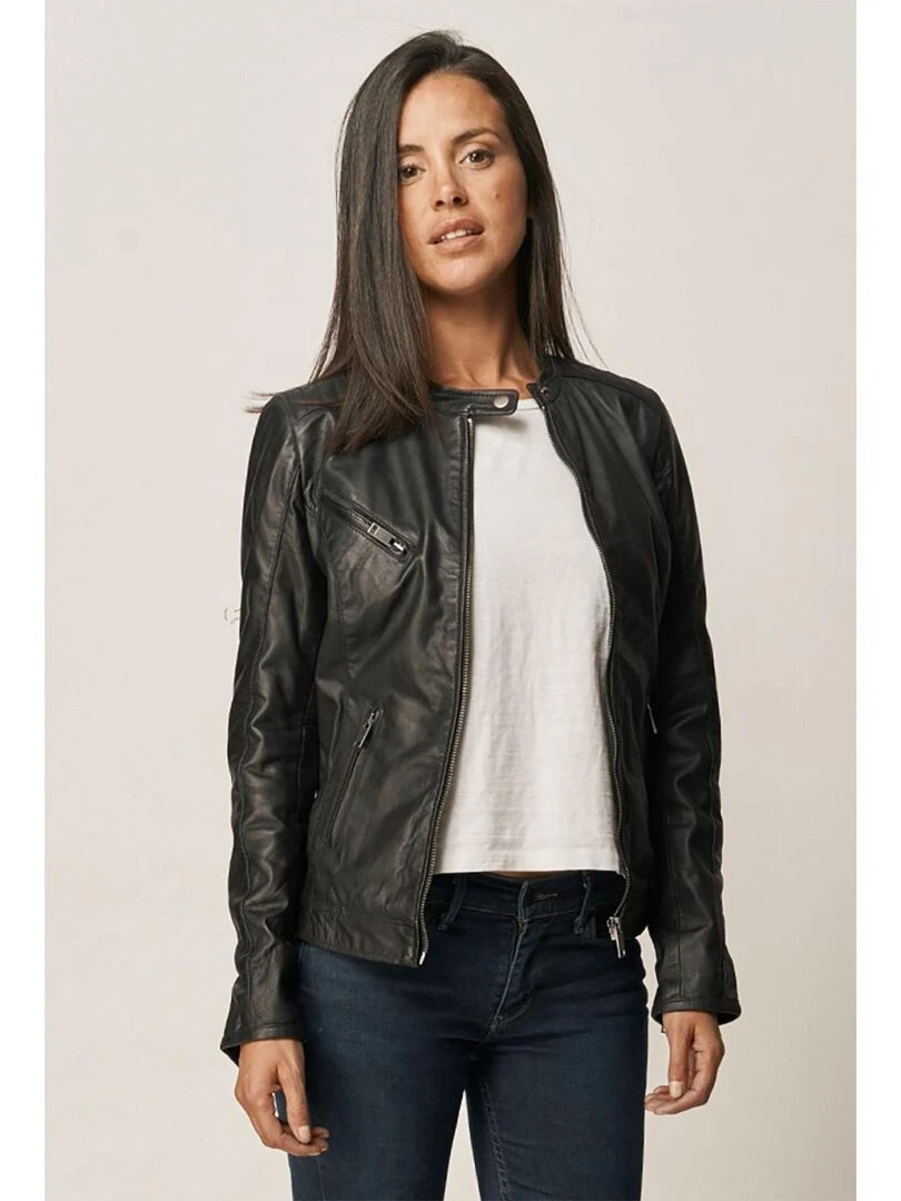Lee Cooper Veste manches longues cuir regular fit BIANCA Noir