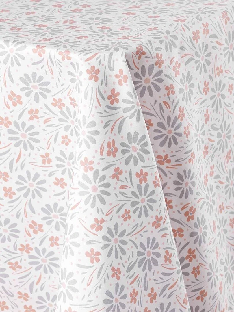 Nappe rectangulaire 140x240 cm Florelle corail microfibre Orange
