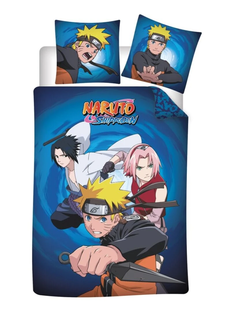 Parure de Lit Coton Enfant Naruto et Sakura Bleu