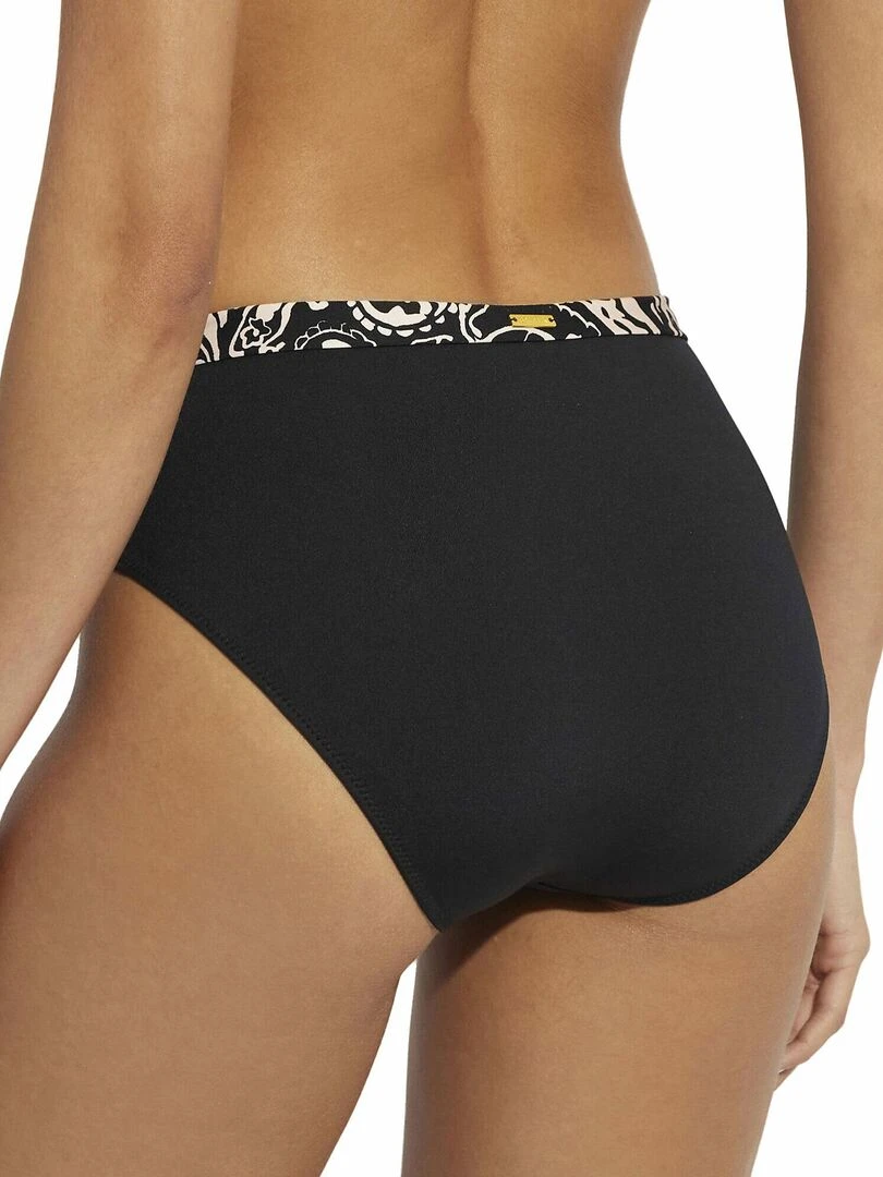 Bas maillot slip de bain taille haute Creta Noir