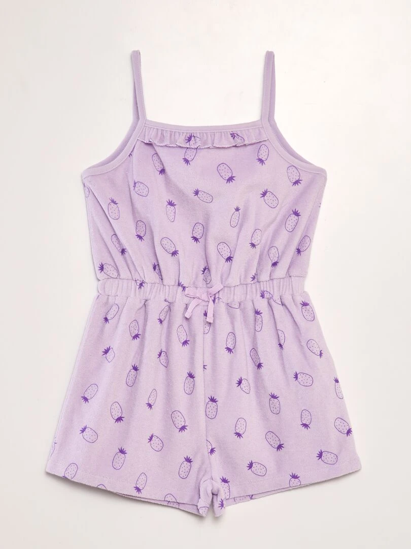 Combishort en éponge imprimée Violet