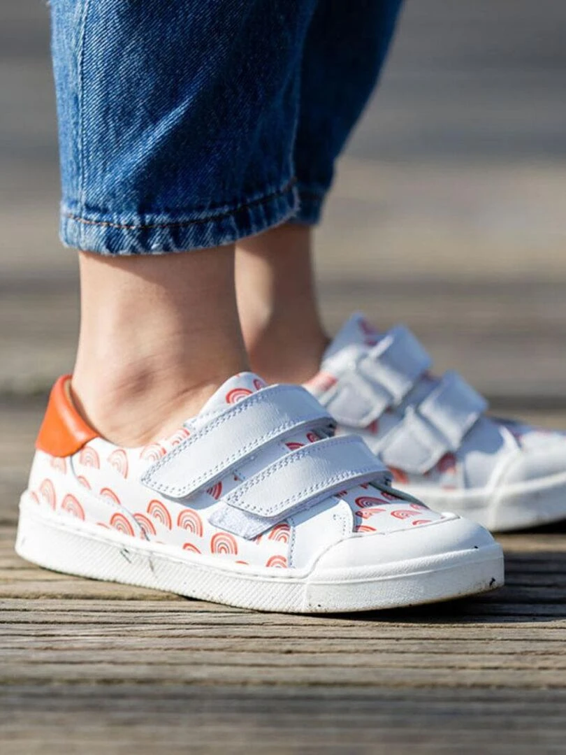 Baskets cuir Happy   Blanc