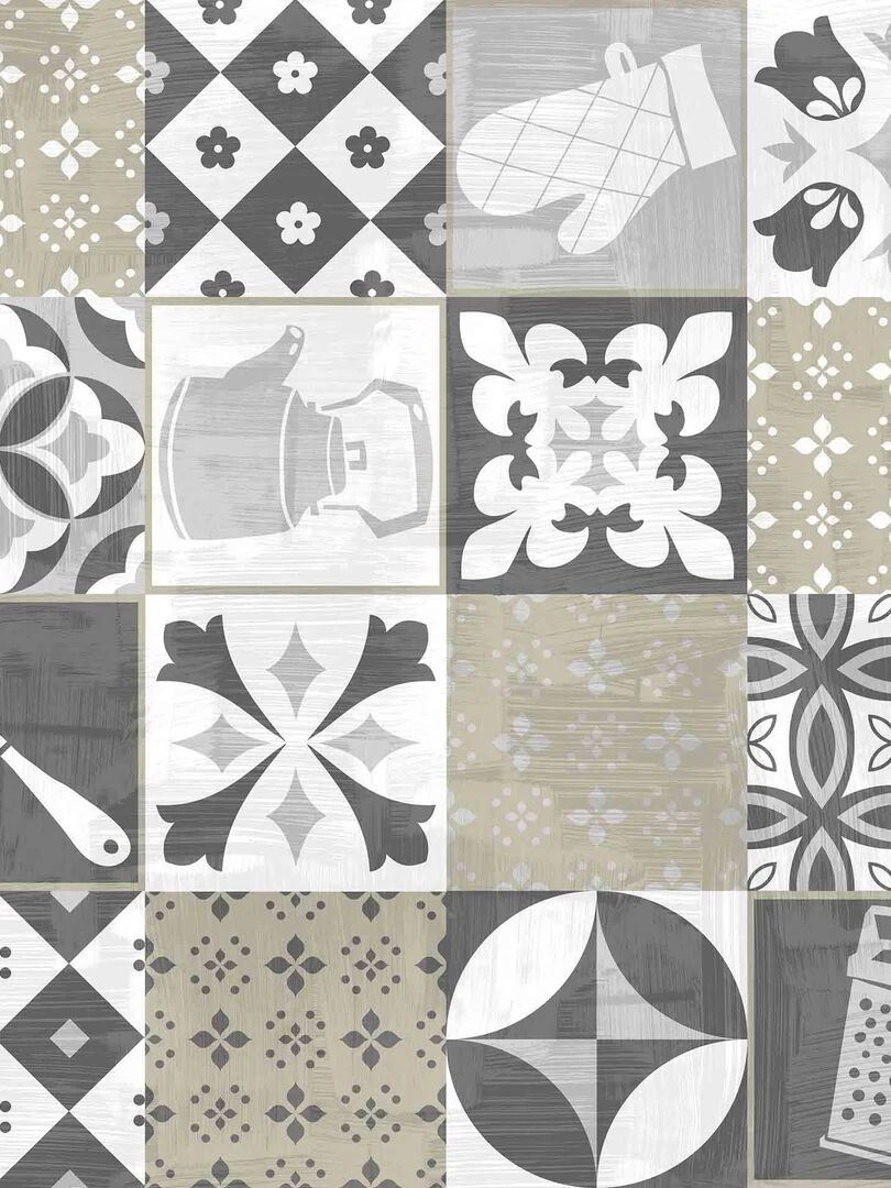 Nappe Toile cirée au mètre Credence gris Gris
