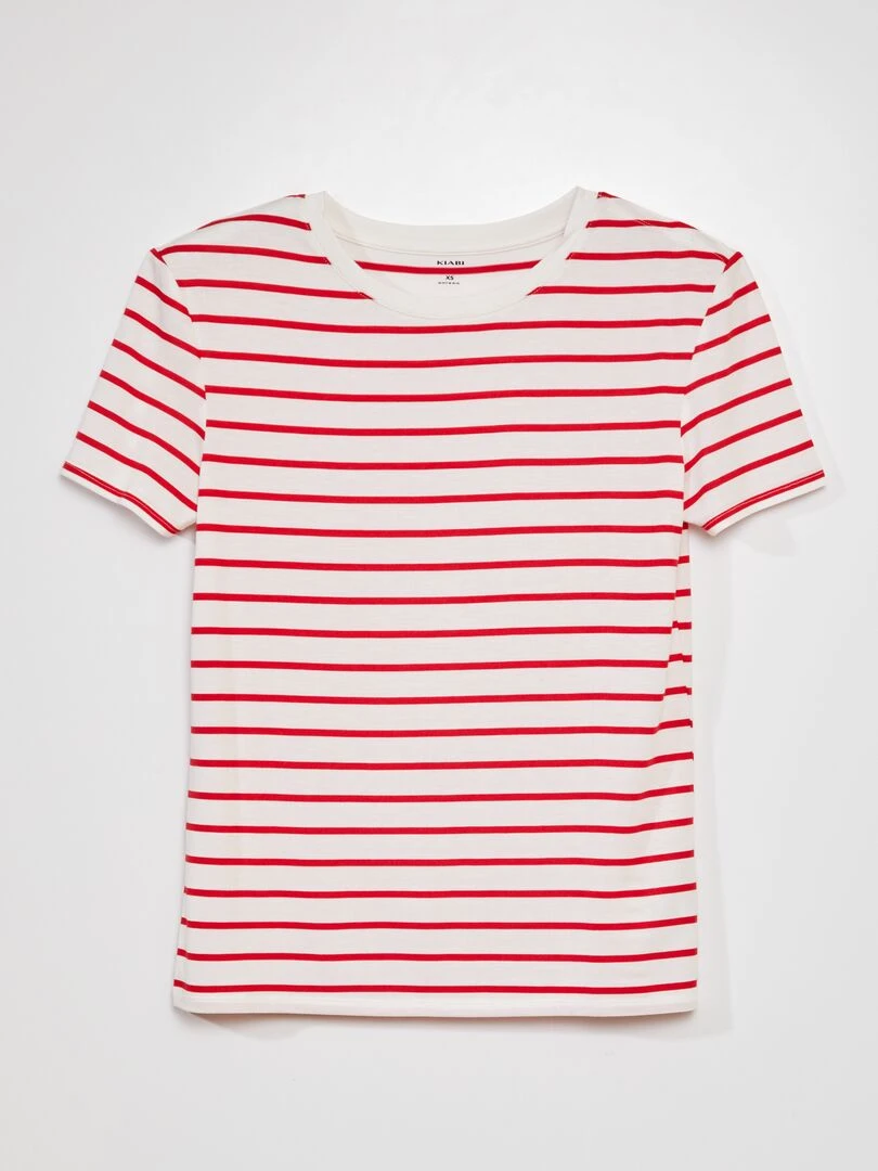 Tee shirt rayé So Easy Rouge/blanc
