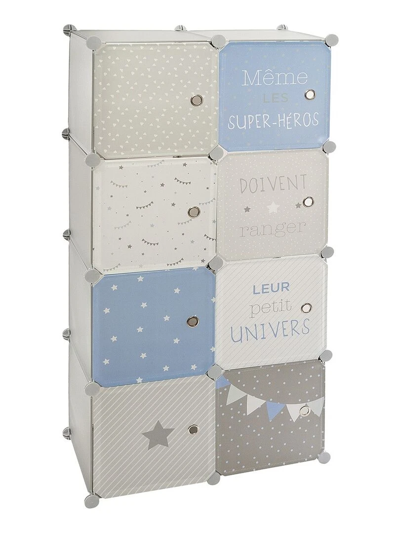 Rangement penderie bleu pour enfant Bleu