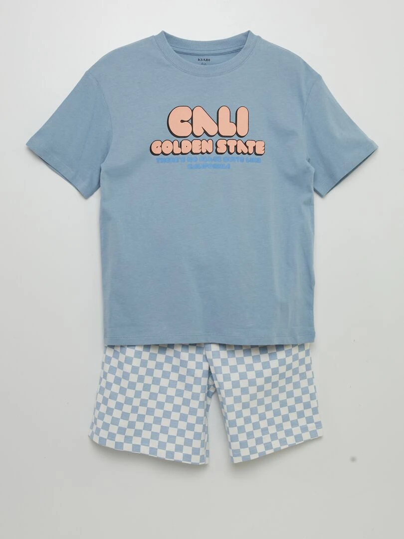 Pyjama court Bleu