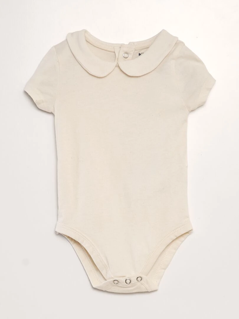 Body à col claudine en coton Beige