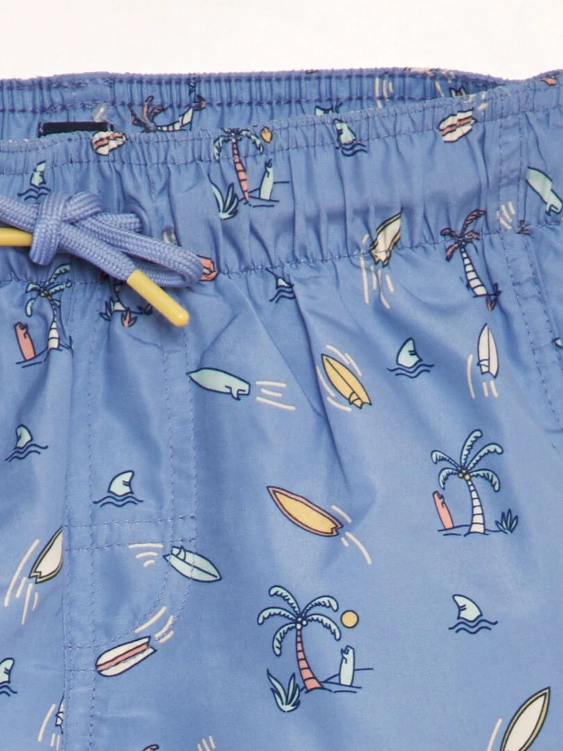 Short de bain imprimé Bleu moyen