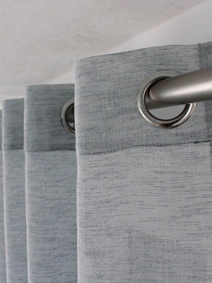 Voilage tamisant à l'aspect lin   Bleu marine