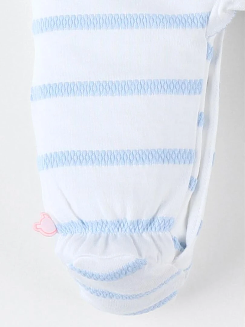 Pyjama 1 pièce rayé en jersey  écru/bleu clair   Noukie's   Bleu