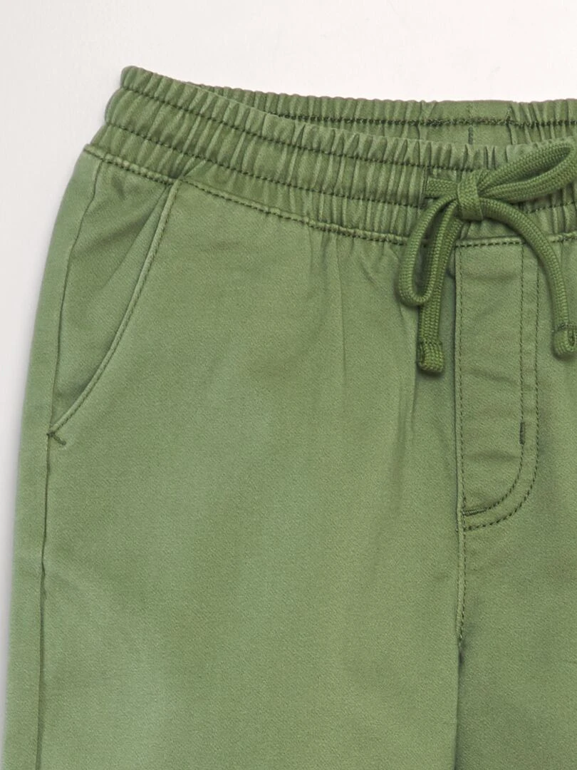 Bermuda à taille élastiquée   Vert