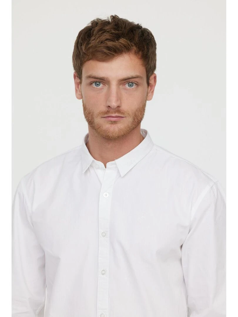 Lee Cooper   Chemise manches longues coton regular DRIMO   Blanc