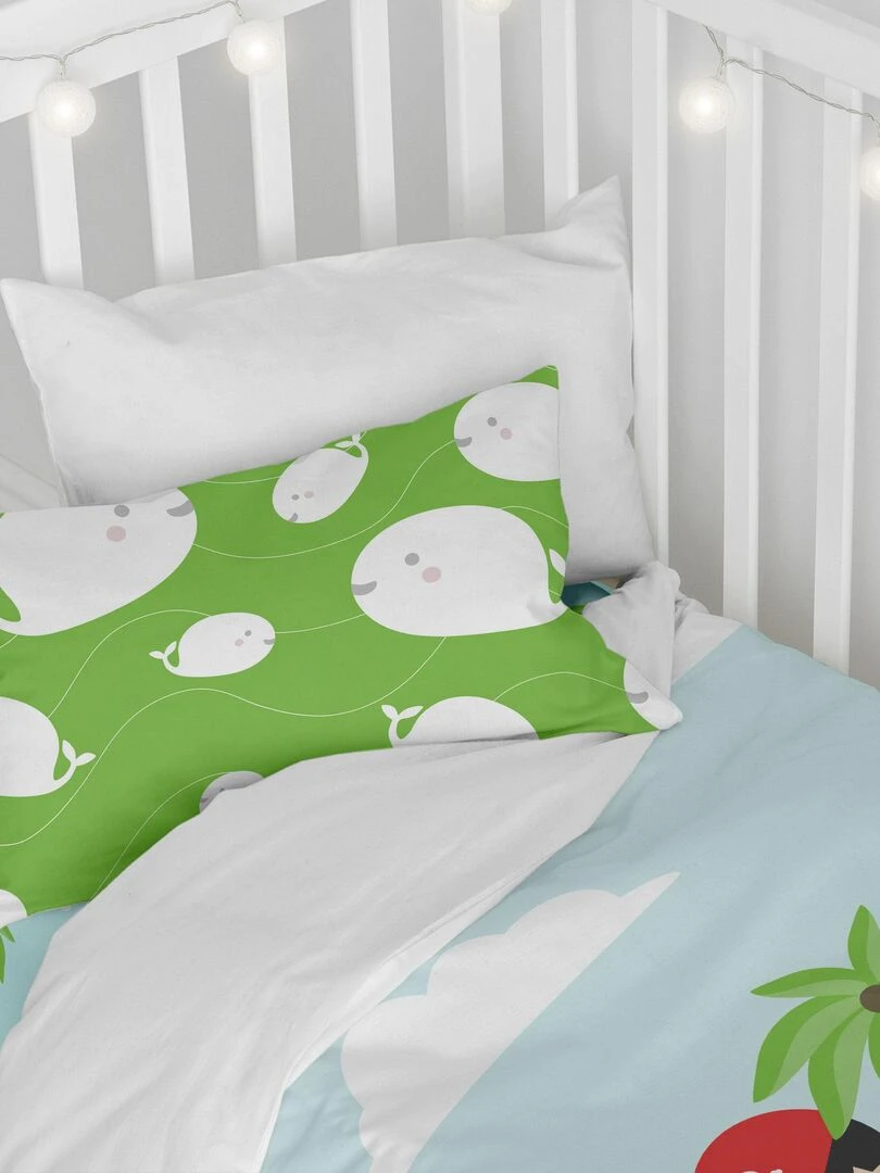 Parure housse de couette 2 pièces Pirata "Happyfriday"   Blanc