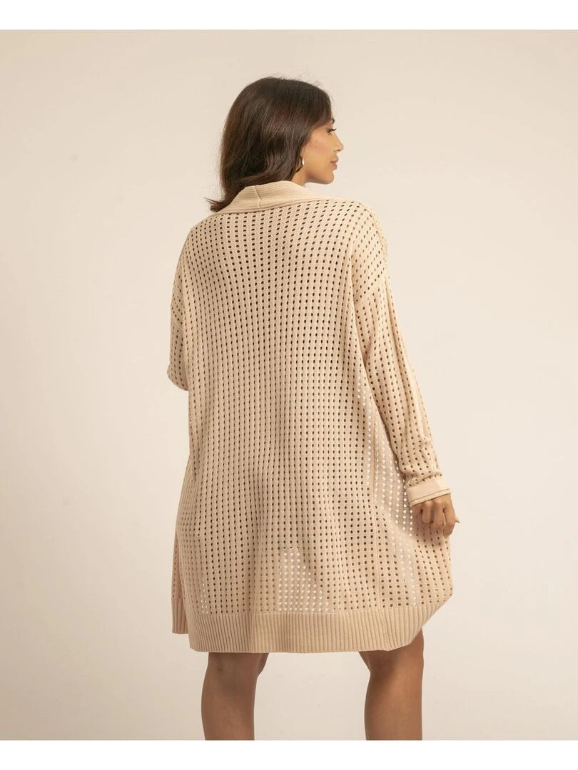 Gilet mi long ouvert KALLISTA Beige