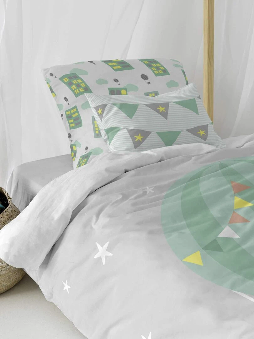 Housse de coussin Air balloon "Happyfriday"   Blanc