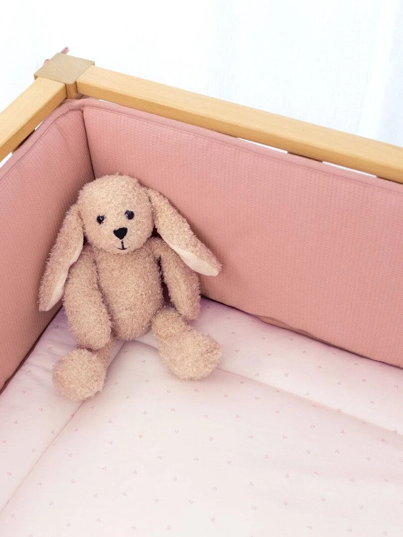 Bemini Tapis de parc et jeu Pady waffle Bio et jersey Bio   Rose