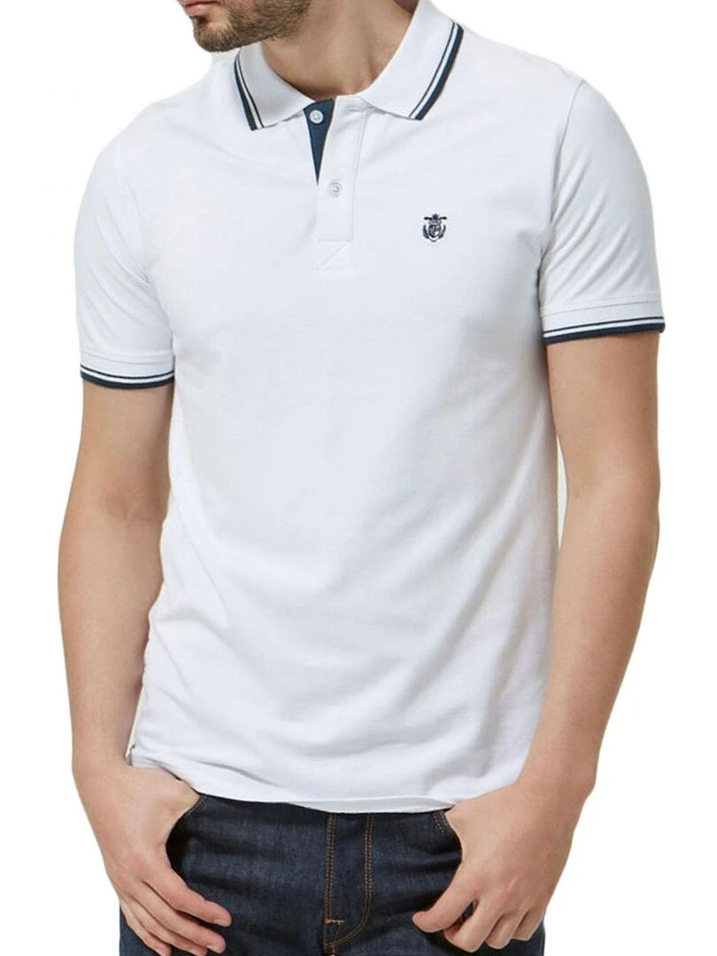 Polo manches courtes Selected Blanc Blanc