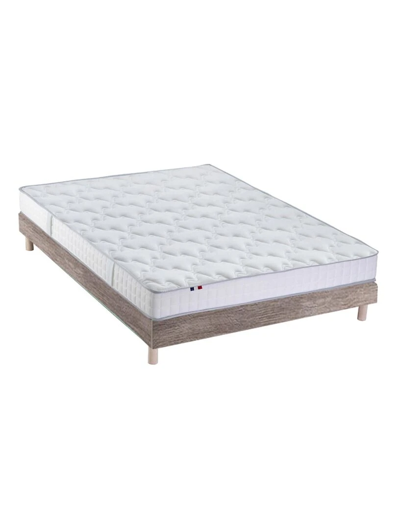 Ensemble Matelas Mousse à Mémoire de forme et mousse HR Zenith Sommier KIT Couleur Chêne clair Marron clair