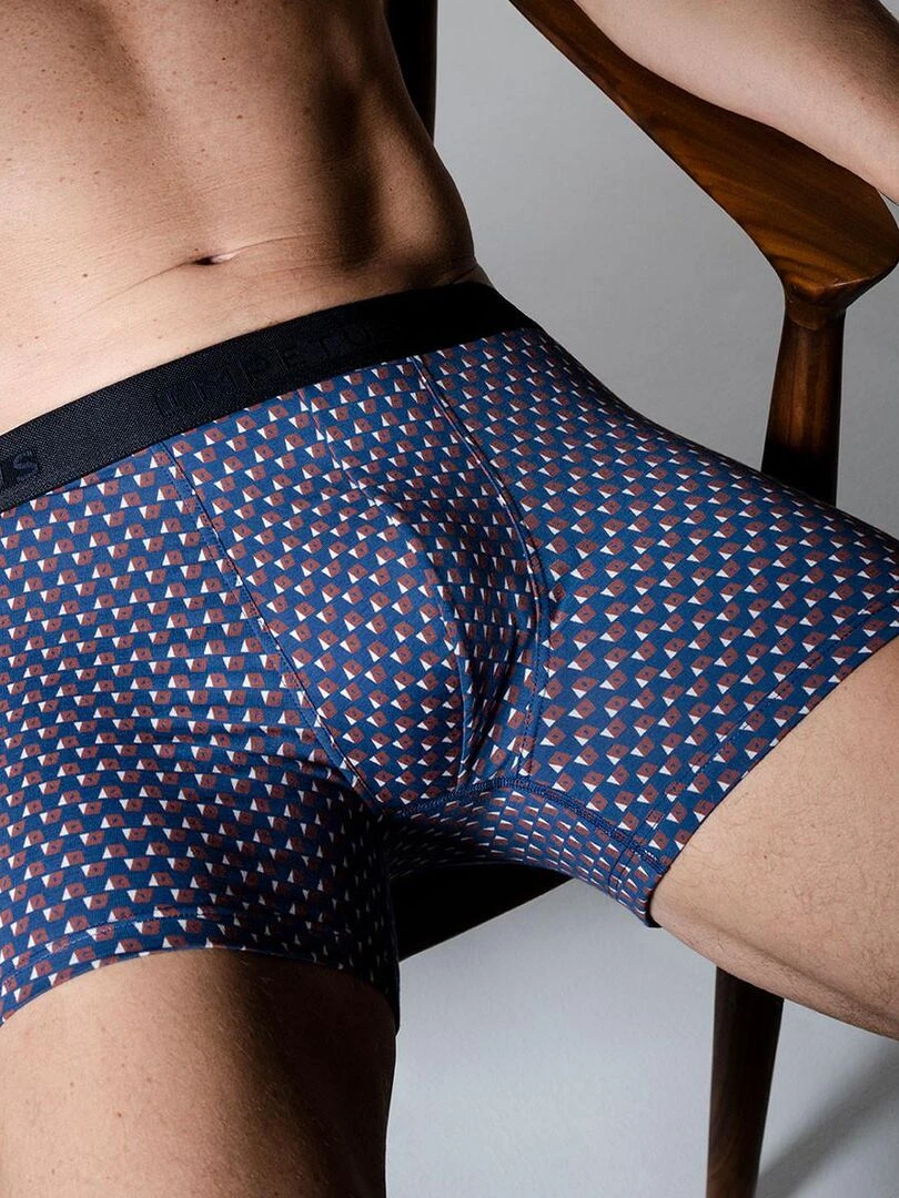 Boxer Wagons imprimé tendance   Bleu