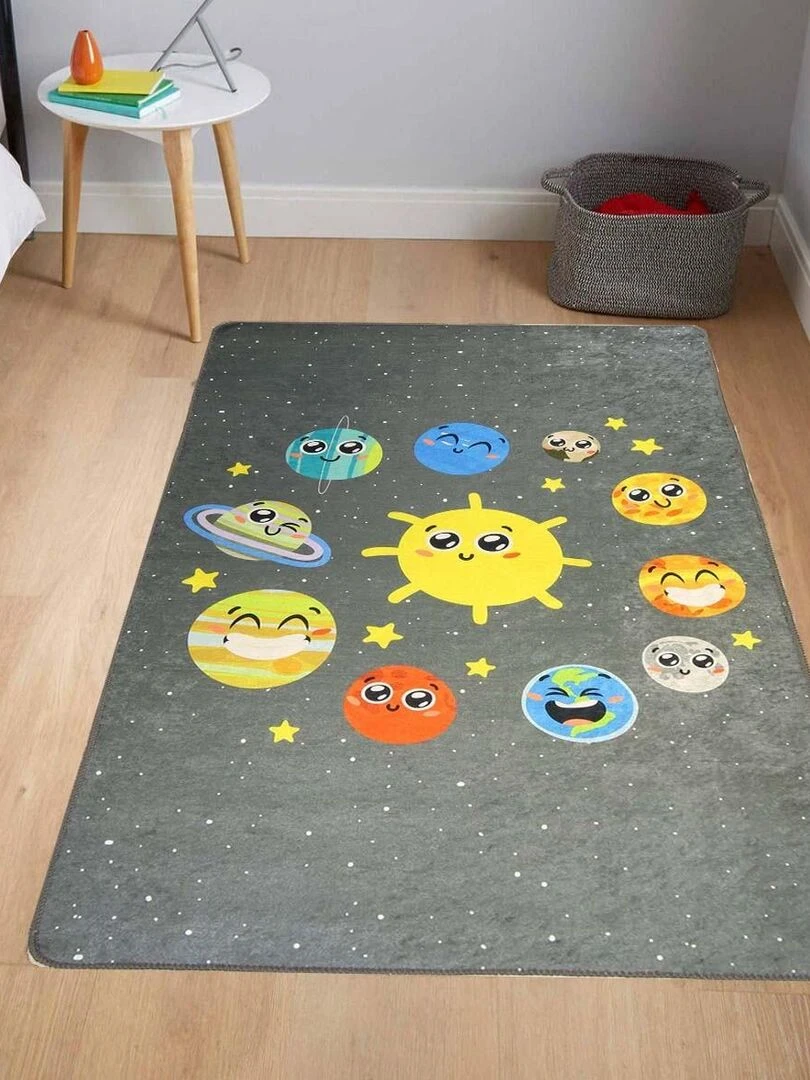 Tapis Enfant ESPACE gris anthracite