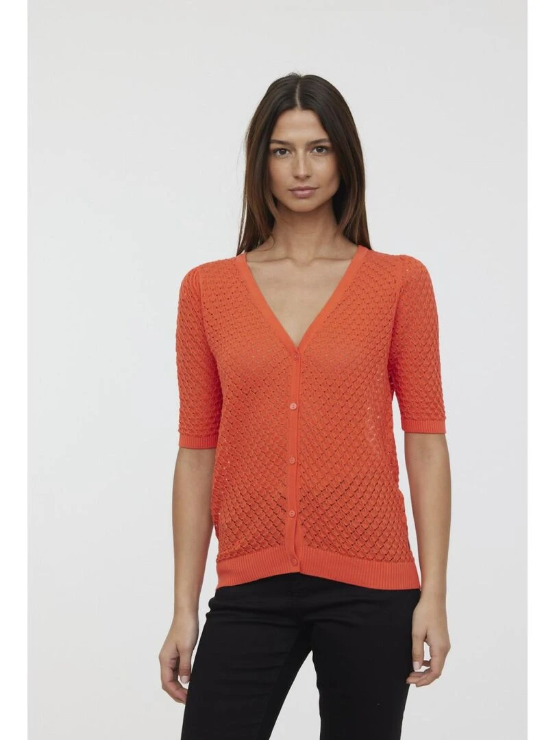 Lee Cooper Pull manches 3/4 coton regular CANA Orange