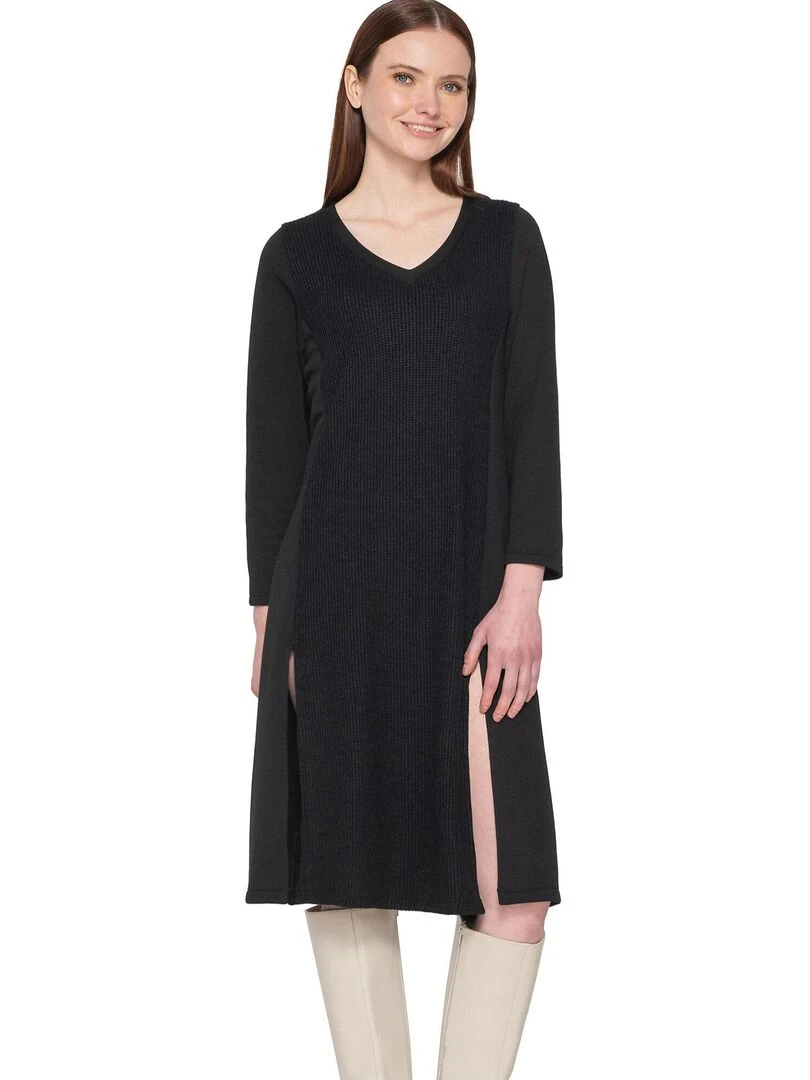 Robe fendue mi longue Sweetened Noir