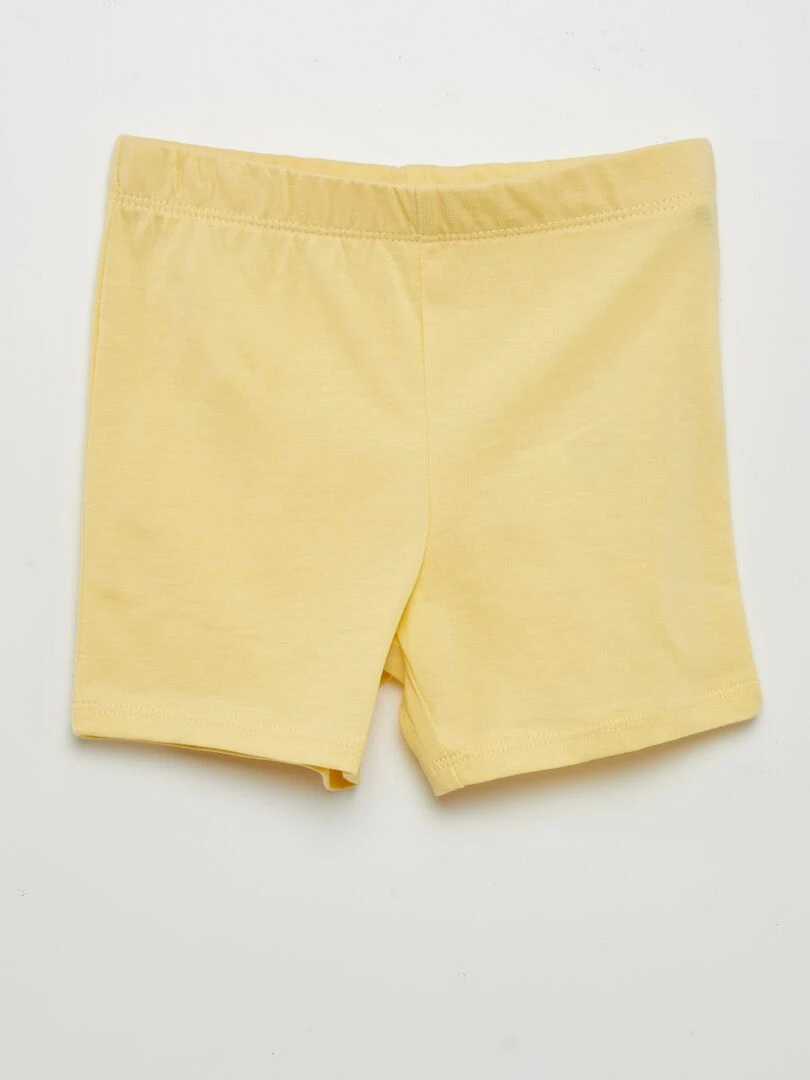 Pyjama short 2 pièces imprimé   Jaune