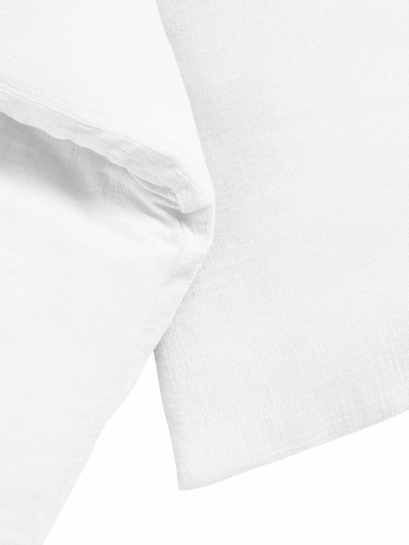 Parure de couette gaze de coton   'Le Lit de Mon Bébé'   Blanc