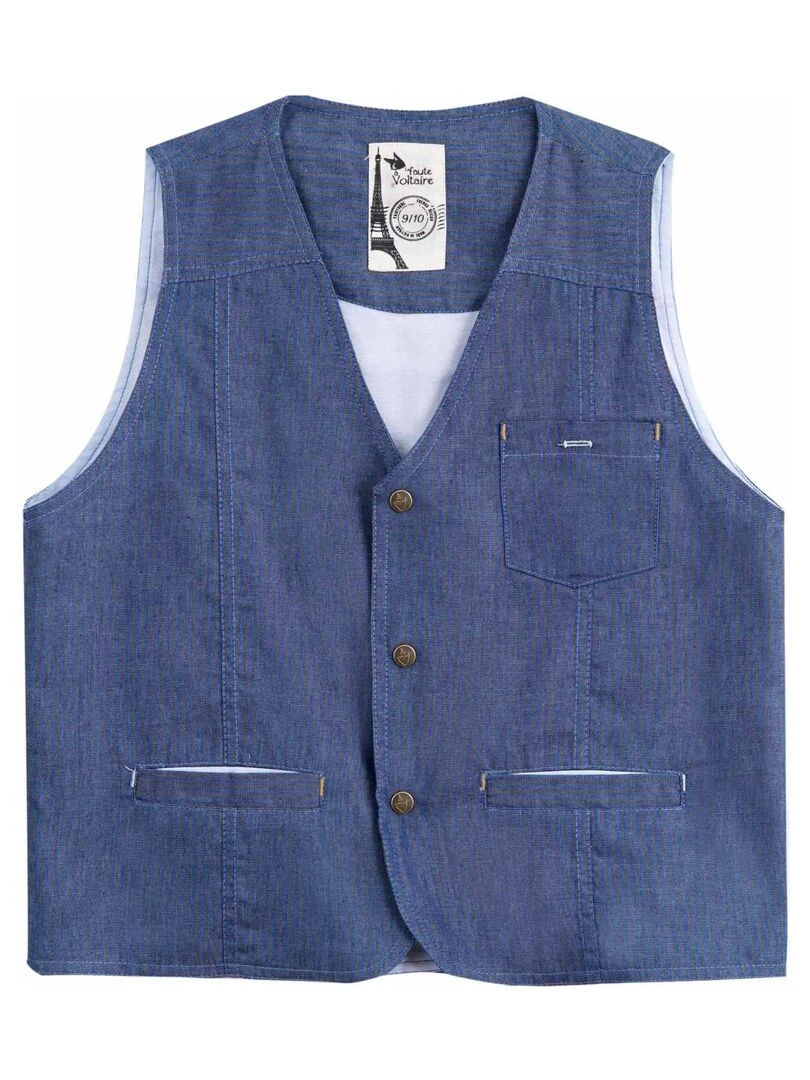 Gilet de Costume Garçon   Foncé  ST GERMAIN   La Faute à Voltaire   Bleu marine
