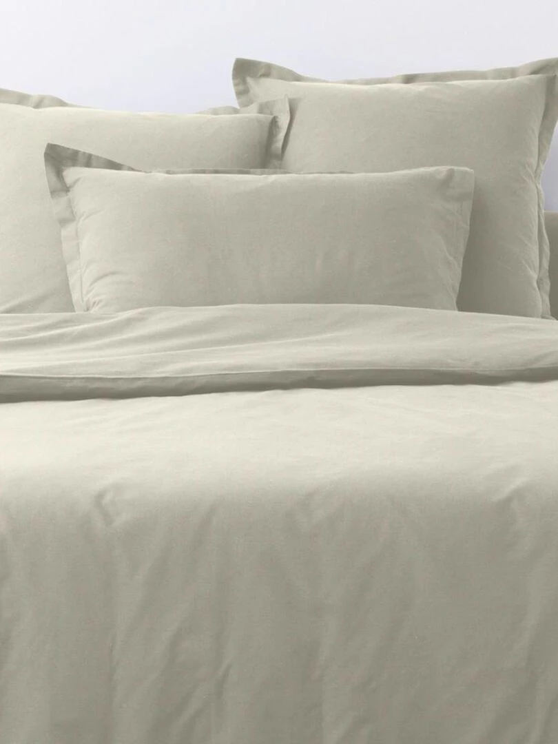 Lot de 2 taies d’oreiller coton uni   Ivoire