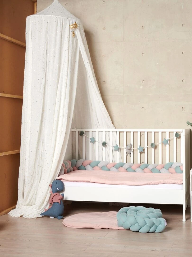 Guirlande en coton jersey hippo 150 cm horizontale Gris