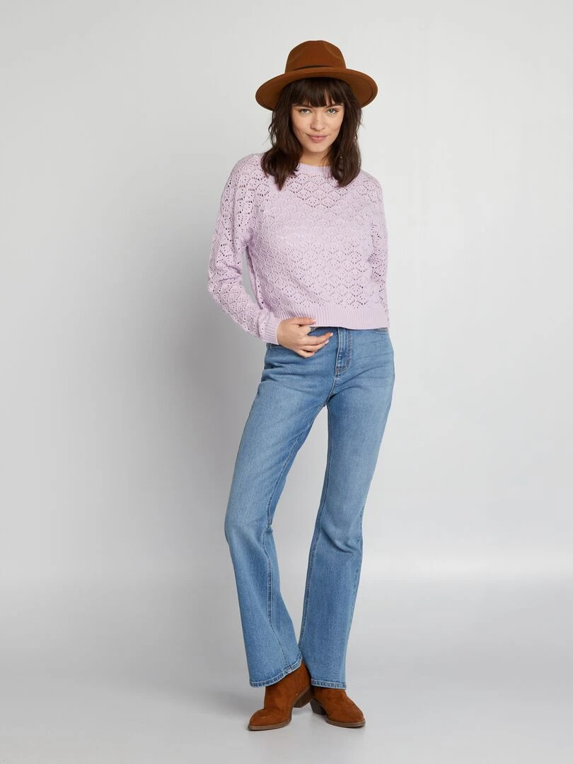 Pull en maille ajouré   Violet