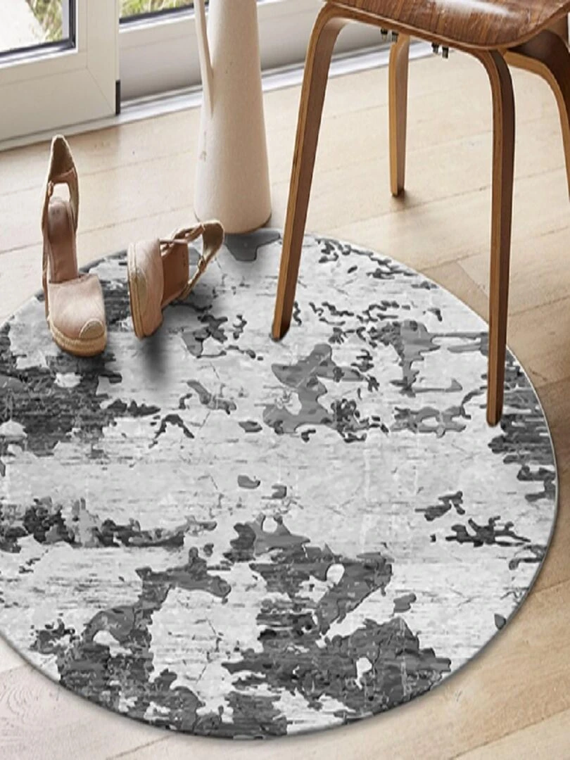 Tapis Rond Gris Gris