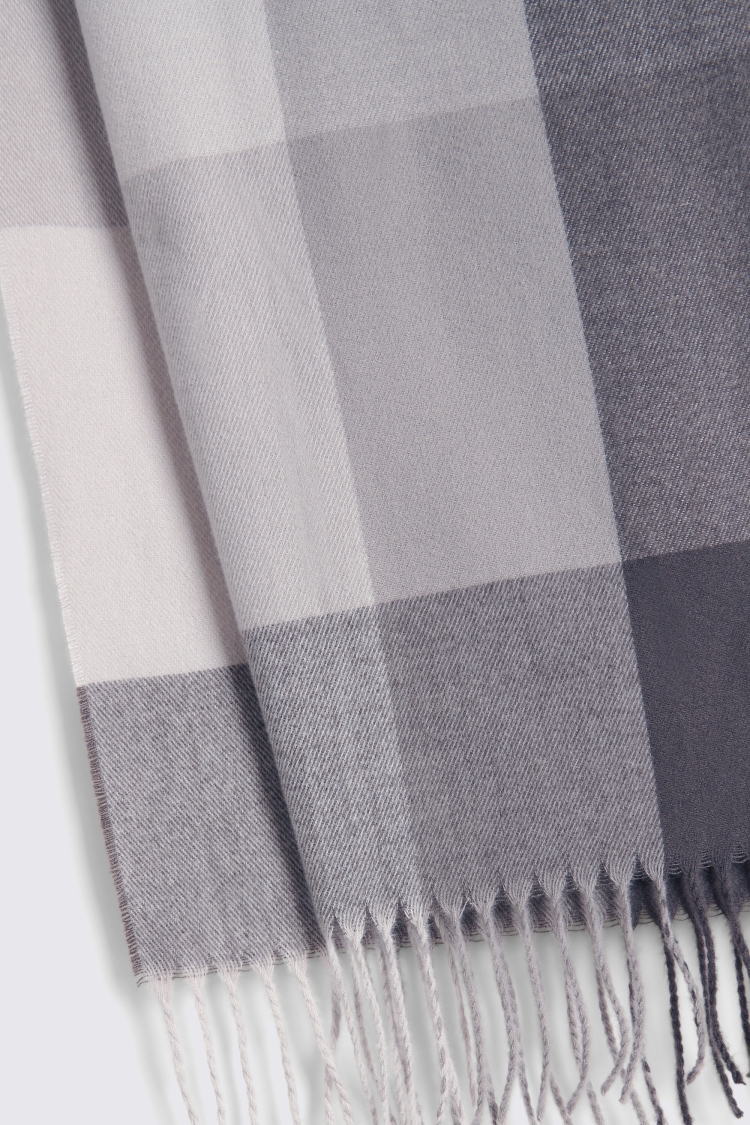Grey & Taupe Battenberg Recycled Cashmiele Scarf   Buy Online at Moss