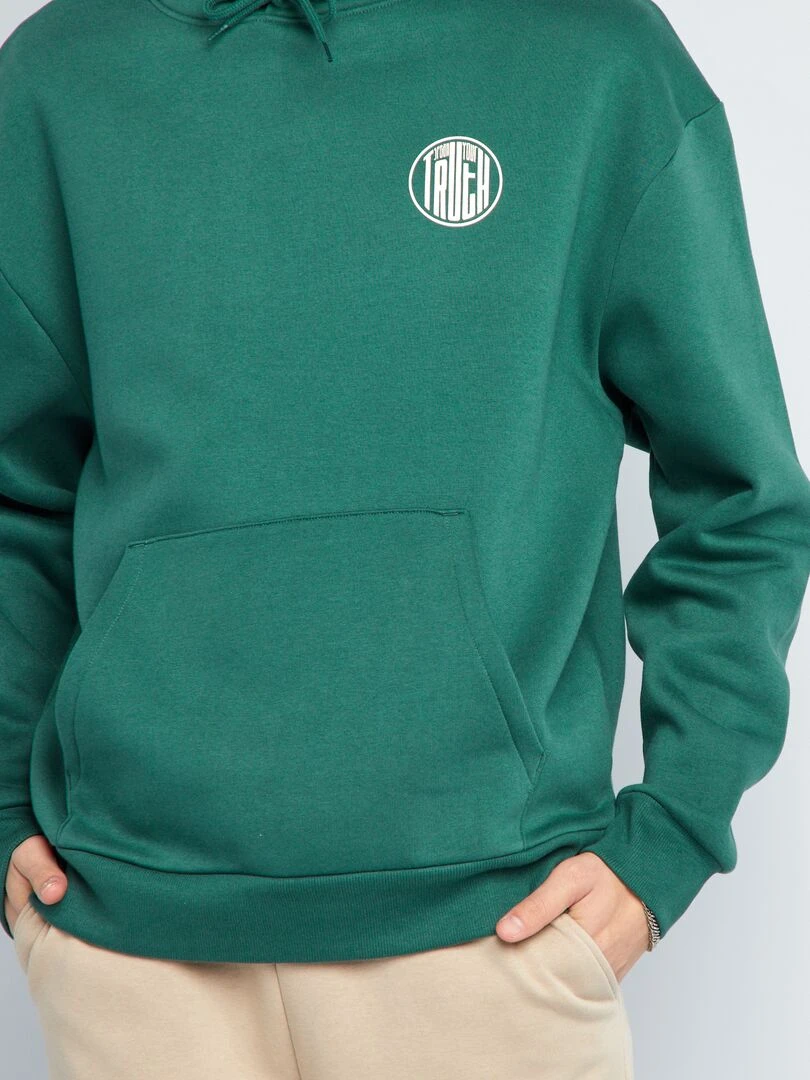 Sweat à capuche à motifs   Vert