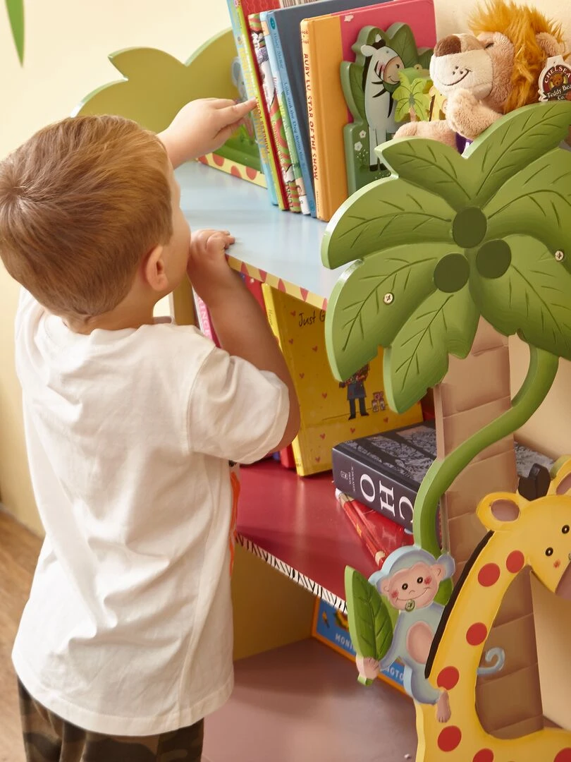 Bibliothèque enfant Sunny Safari en bois pour rangement de livres jouets W 8268A   Jaune